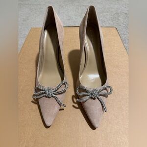 Ann Taylor suede bow heels